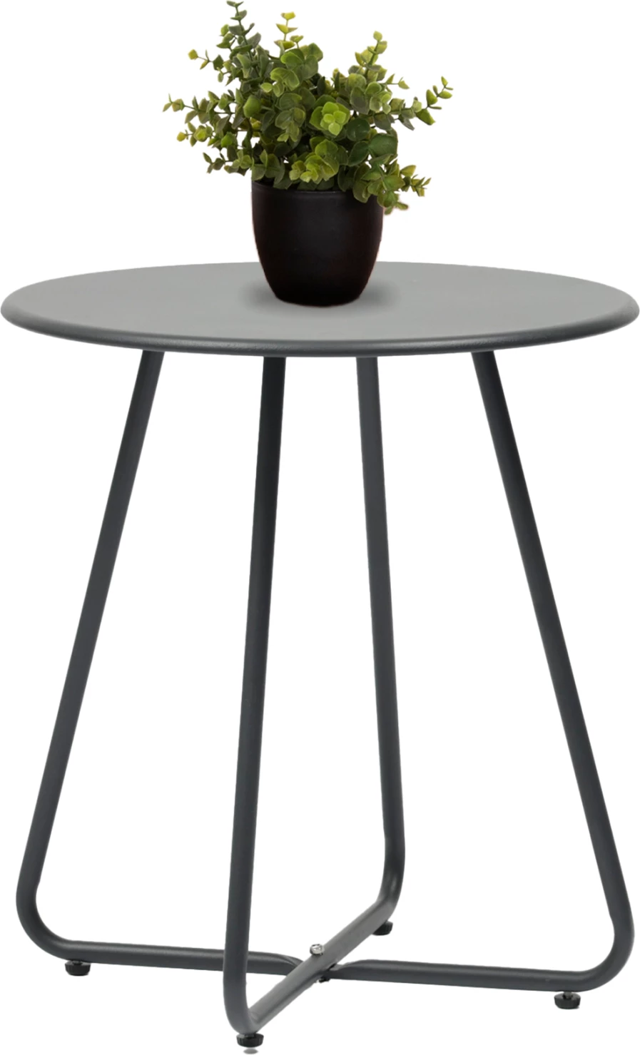 Tavolinë anësore rrethore SAMMON FH6271.01 metalike, ngjyrë gri, Φ45x50Hcm