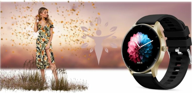 Smartwatch Gravity për femra, gold-black