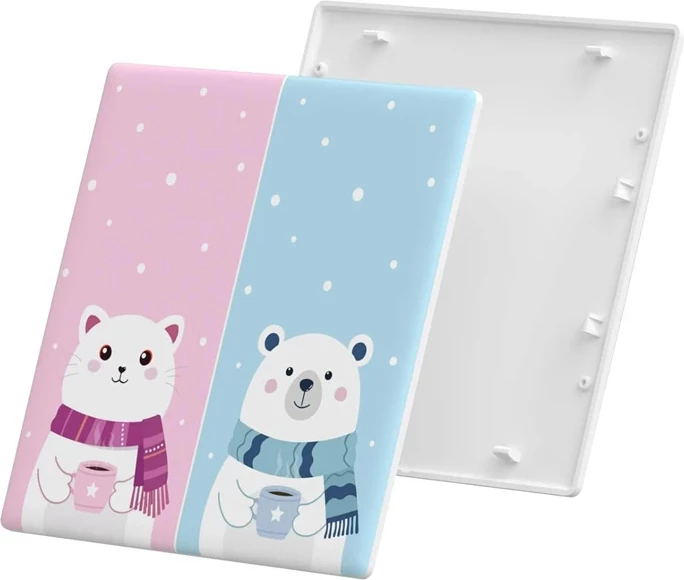 Kapak dekorativ Sonoff T5-2C-86-cartoon për çelës me prekje, plastik, rozë/kaltër