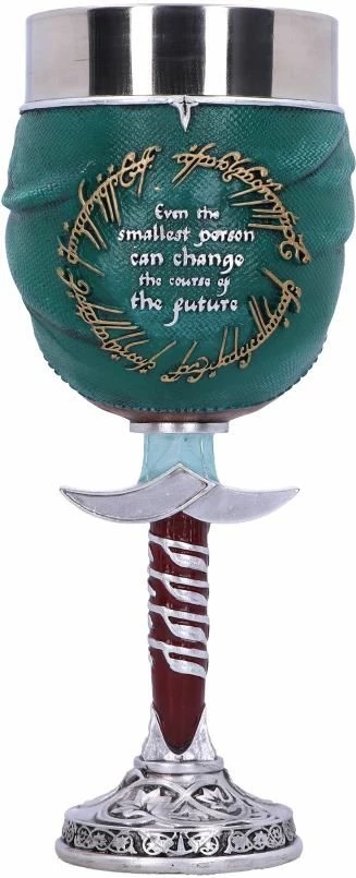 Mug koleksionues NEMESIS NOW Lord of the Rings Frodo, 19.5 cm, rezinë me insert çelik inox, jeshile/kafe