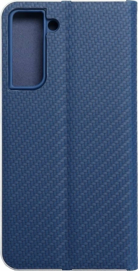 Mbështjellës OEM LUNA Book Carbon për Samsung S21 FE, me kapak, Blu