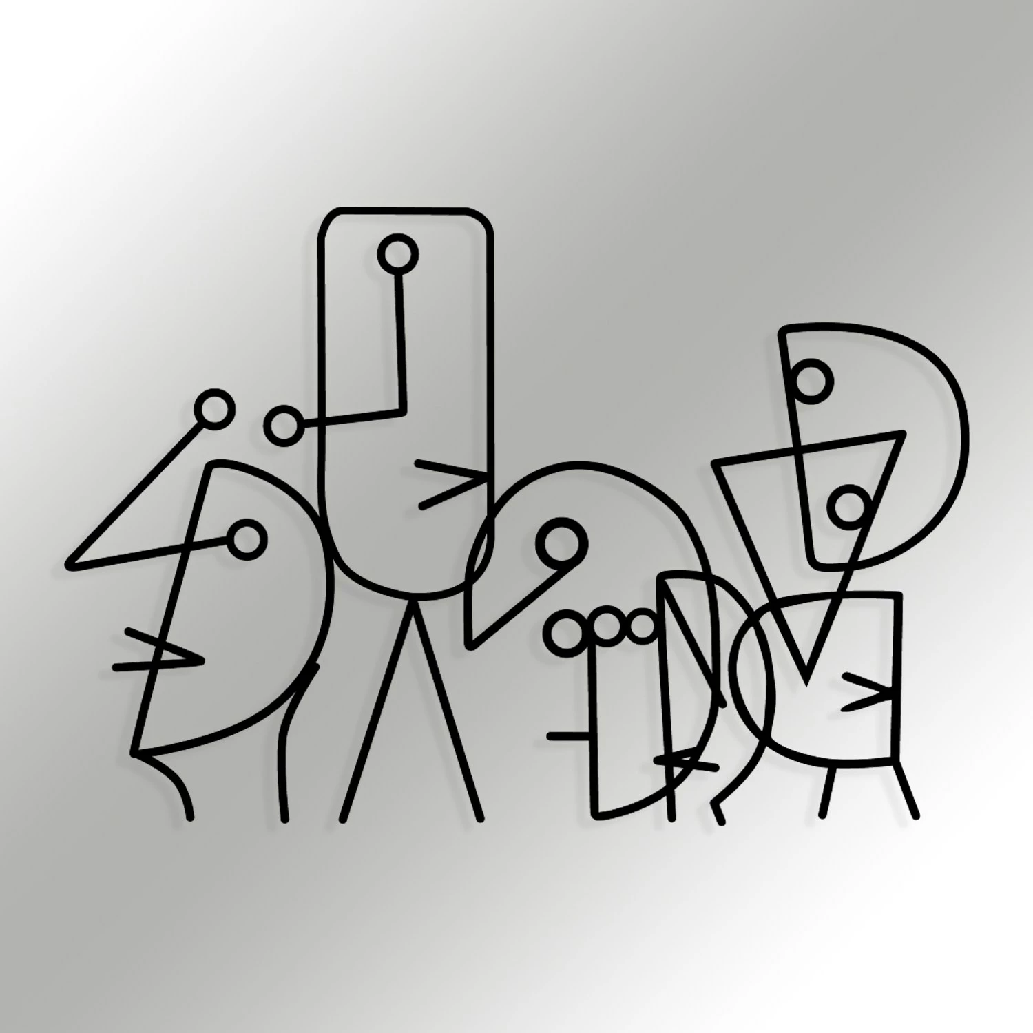 Aksesor dekorativ metalik për mur Wallity, Damophilus, ngjyrë e zezë, 55.5x38cm
