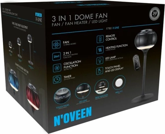 Ventilator qëndror Noveen F780 X-LINE, i zi
