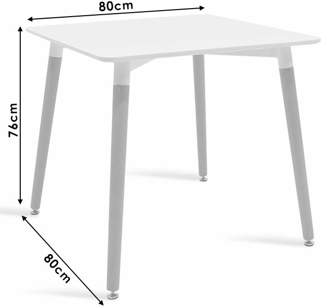 Set tavoline me karrige Aurora-Natali, 5 pjesë, MDF-PP, ngjyrë natyrale e zezë, 80x80x76cm