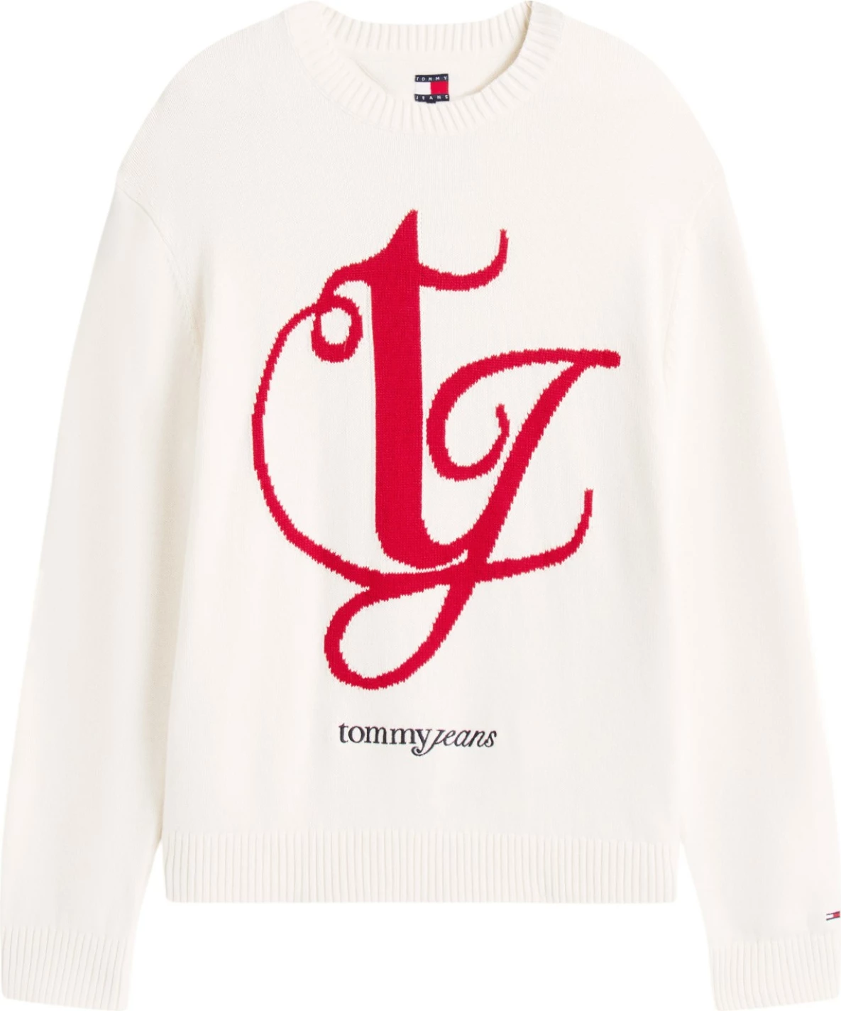 Xhemper për meshkuj Tommy Hilfiger Jeans TJM REG MONOGRAM CNE DM0DM21883, krem