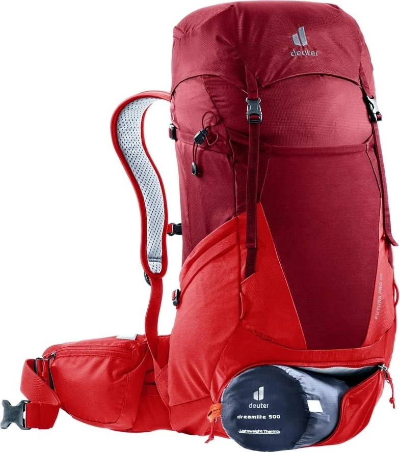 Çantë shpine Deuter Futura PRO 36 për hiking, e kuqe