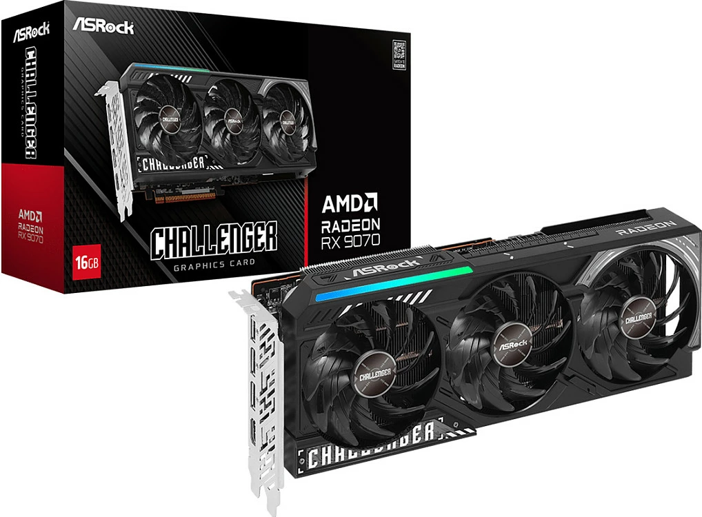 Kartelë grafike ASRock Radeon RX 9070 XT Challenger, 16GB GDDR6, 256-bit, PCIe 5.0, e zezë