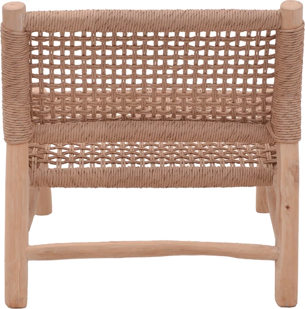 Karrige Wanderlene, ngjyrë natyrale, dru teak dhe litar, 67x79x68cm