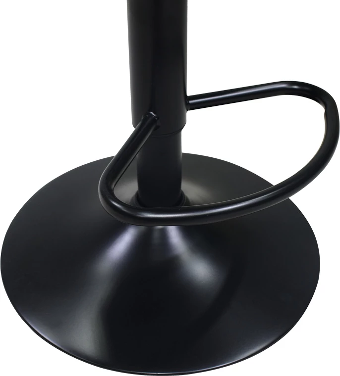 Karrige për bar Coozy, lartësi e rregullueshme, metal i zi mat, lëkurë PU e bardhë, 46x47x90-112cm, set prej 2 copësh