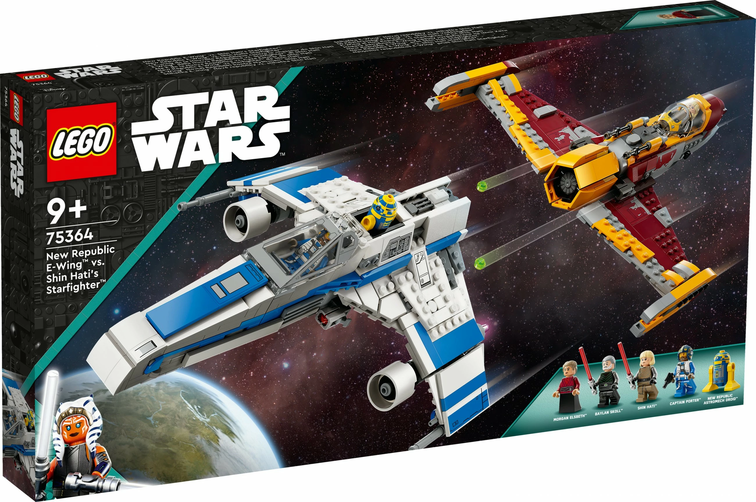 Set ndërtimi LEGO Star Wars New Republic E-Wing vs Shin Hati’s Starfighter 1056 pjesë, shumëngjyrësh