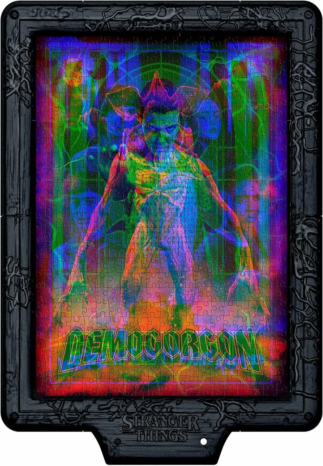 Puzzle Clementoni Metamorphic Art Collection Stranger Things Demogorgon 520 pjesë (35611), glow in the dark, me kornizë dhe RGB LED