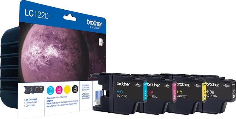 Kartrigje boje Brother LC1220VALBP, set 4-ngjyrësh e zezë/cian/magenta/e verdhë