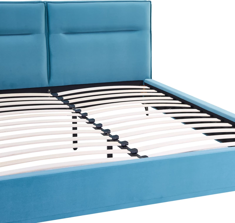 Krevat dopio Ikina kadife ngjyrë petrol 160x200cm