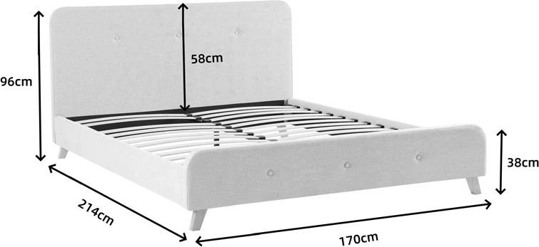 Krevat dopio Restel, stof gri-bezhë, 160x200cm