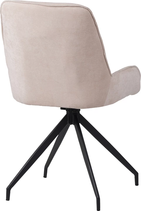 Kadeira rrotulluese, pëlhurë bezhë, këmbë metalike të zeza, 57.5x51x89