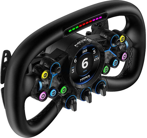 Volan Moza Racing Vision GS RS064, me ekran dhe LED, i zi