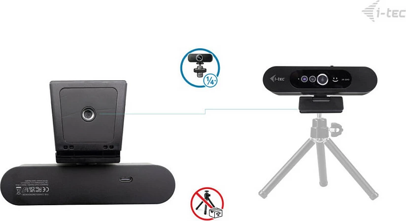 Webkamerë i-tec SOLOMON WH200, 2K 4MP, Windows Hello, USB, e zezë