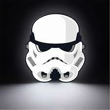 Llambë tavoline Paladone Star Wars Stormtrooper Box Light 15 cm, 3x AAA, bardhë/zezë