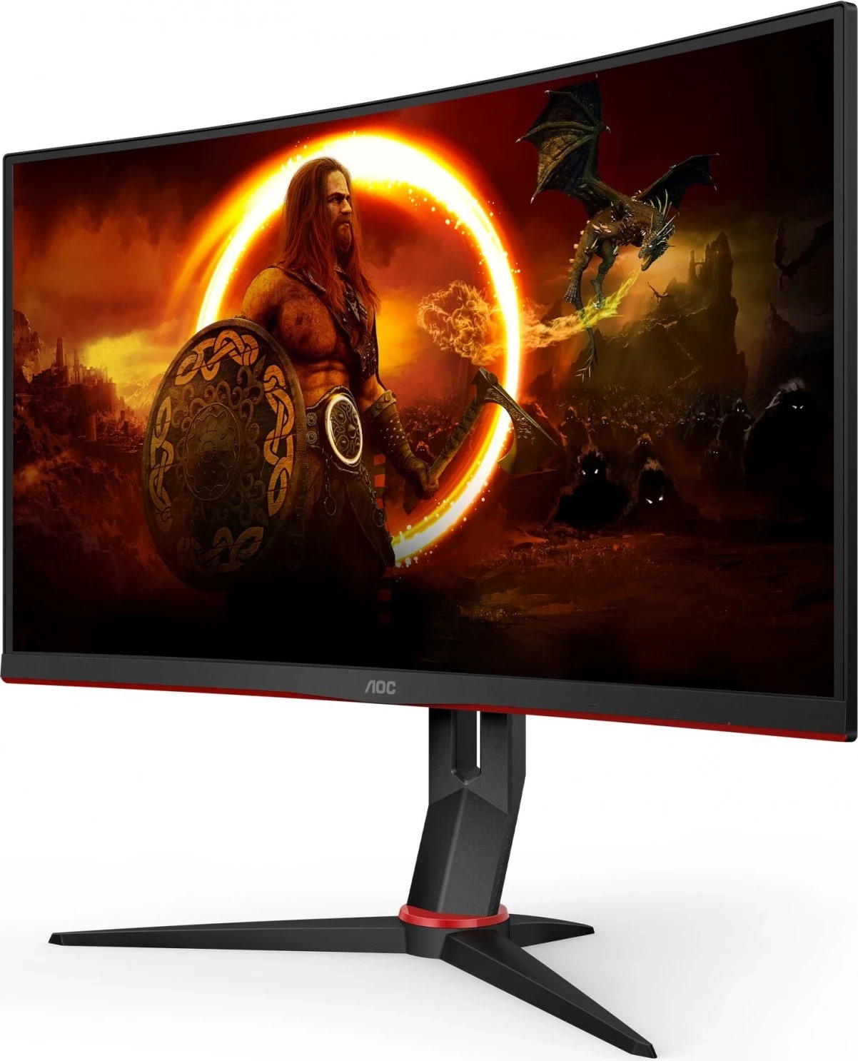 Monitor gaming AOC CQ27G2S/BK, 27'', QHD, 165Hz, e zezë e kuqe