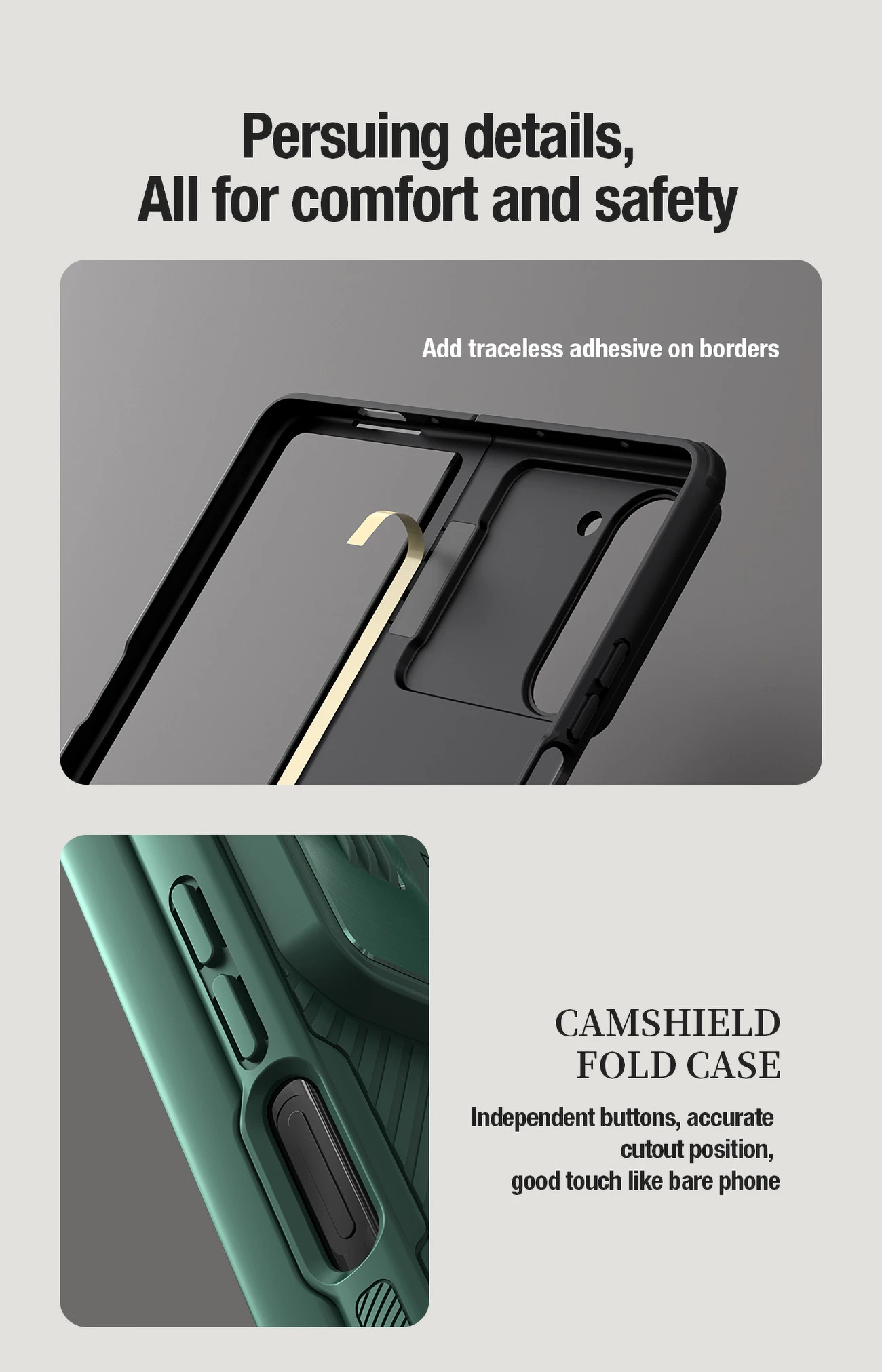 Mbështjellës Nillkin CamShield Fold Case për Samsung Galaxy Z Fold 5, me mbajtëse për stilolaps, e zezë