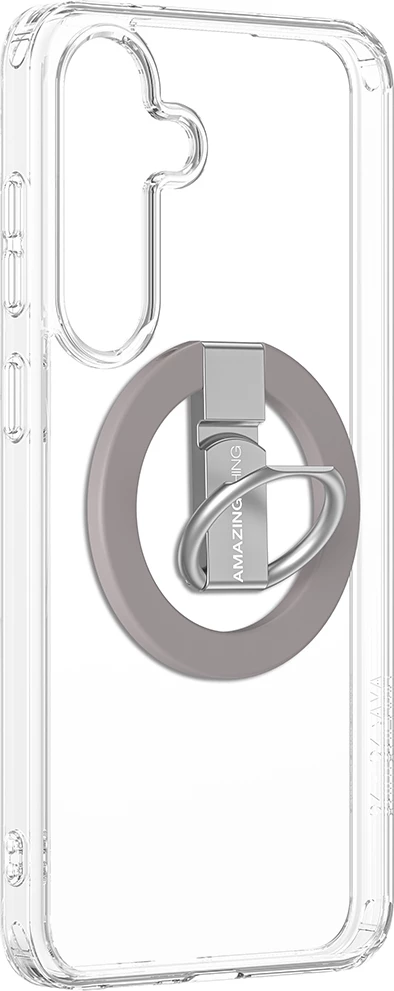 Mbështjellës AmazingThing Minimal Mag Case për Samsung Galaxy S25+, me unazë magnetike, Transparent