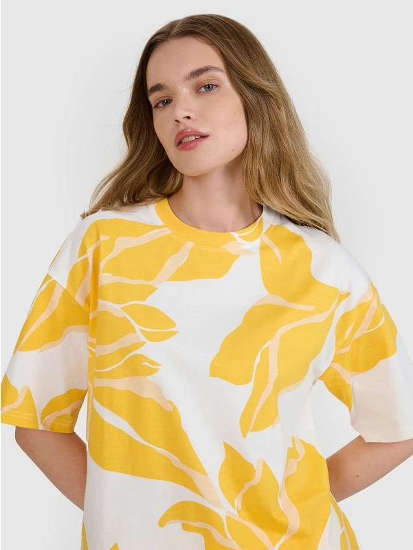 Maicë oversize për femra 4f, me print