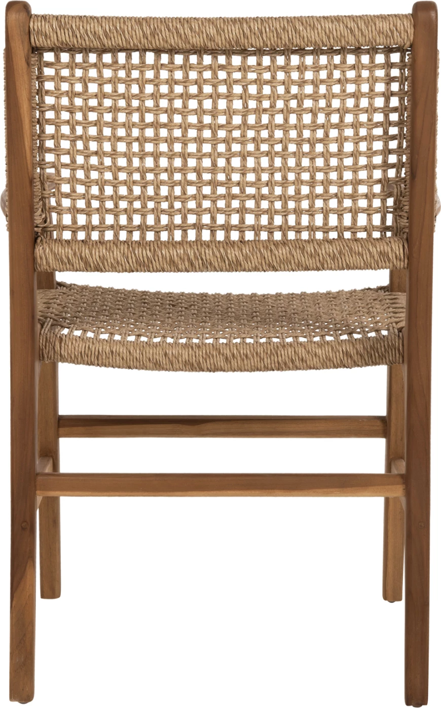 Karrige NESHA, dru TEAK, ngjyrë natyrale, VIRO litar, 57x57x86H cm., set prej 2 copë