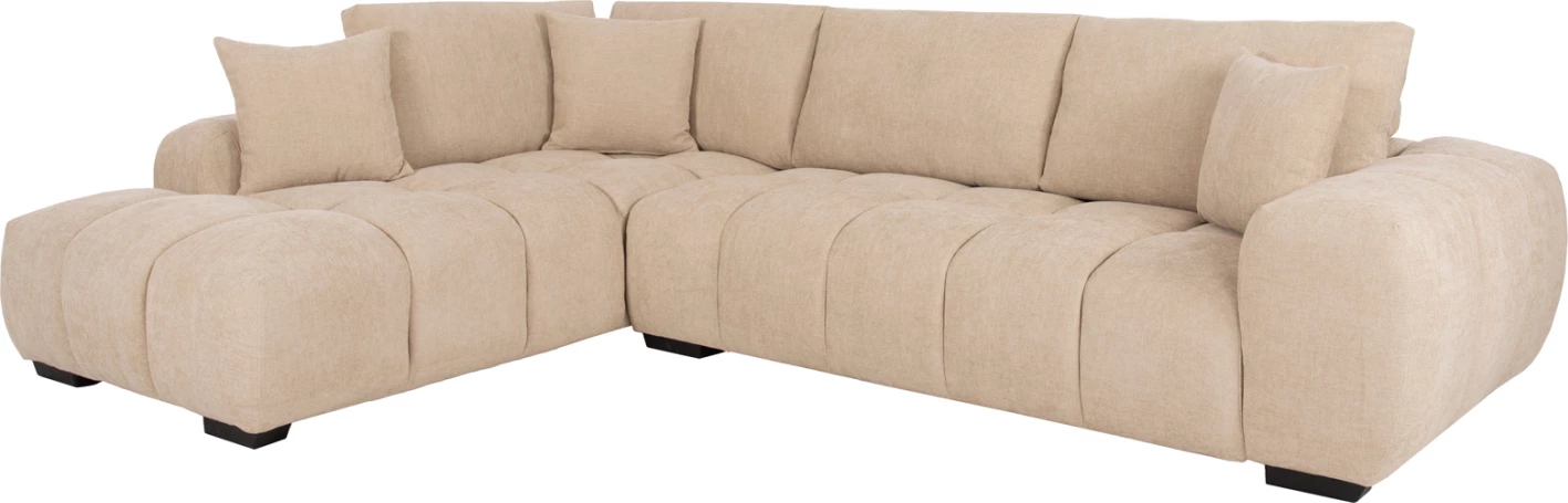 Këndi i divanit (majtas) COVEN FH3266.01L, pëlhurë ecru, 298x102-208x85H cm