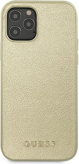 Mbështjellës Guess GUHCP12LIGLGO për iPhone 12 Pro Max, hardcase, gold