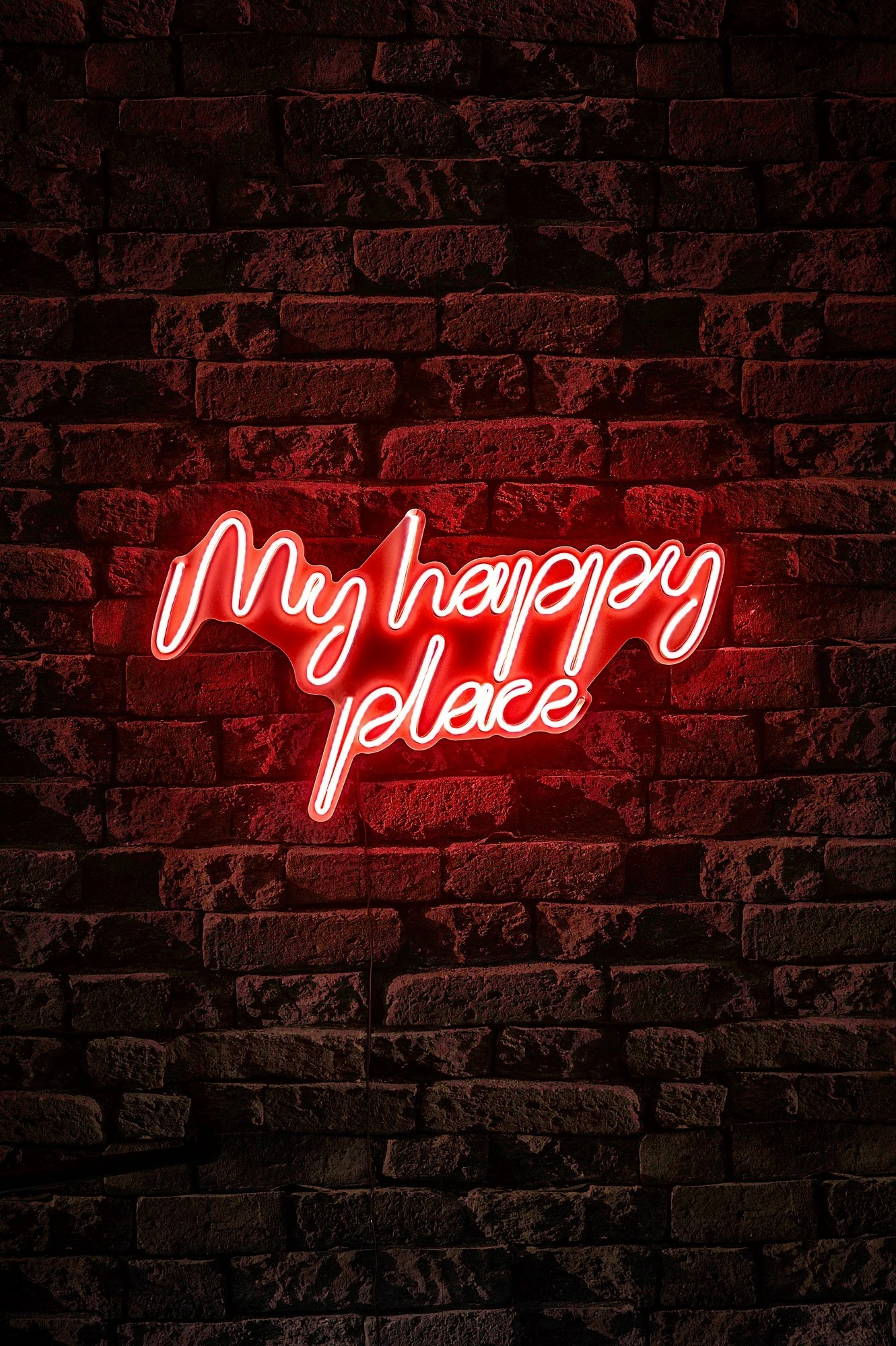 Dekor dritash LED plastike, My Happy Place, ngjyrë e kuqe