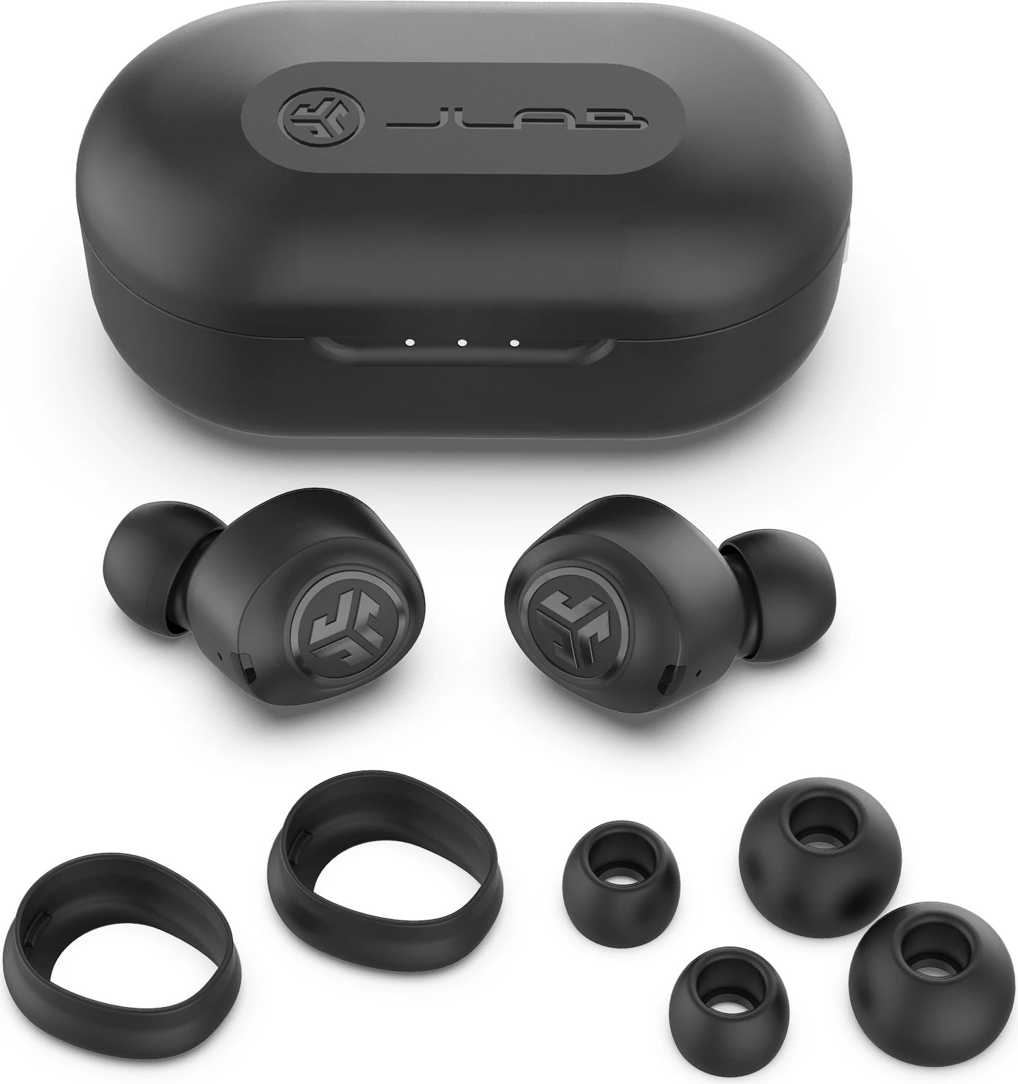 Kufje JLAB Audio JBuds Air TWS, Bluetooth, me kuti karikimi, të zeza