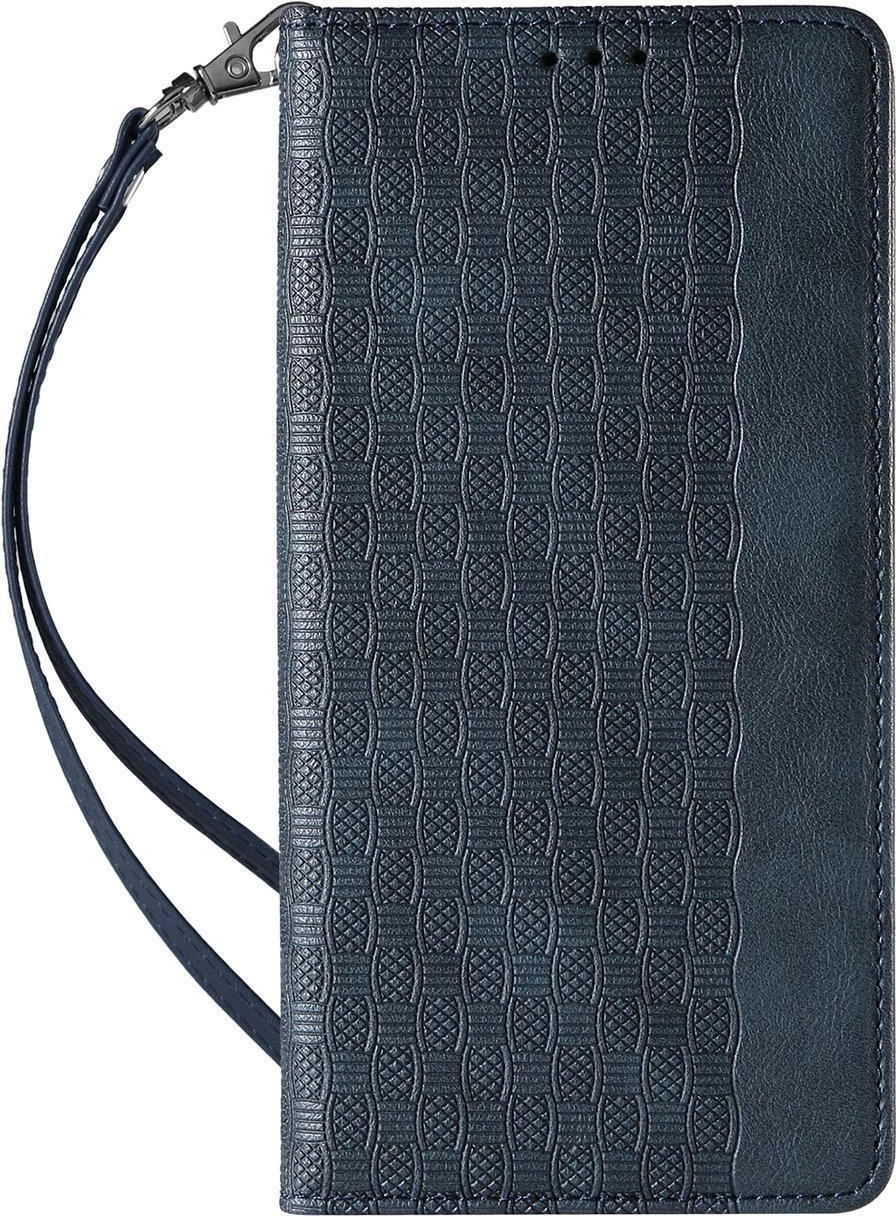 Mbështjellës Hurtel Magnet Strap Case për Samsung Galaxy S23 Ultra, me kapak, portofol, qëndrim, rrip dore, Kaltër