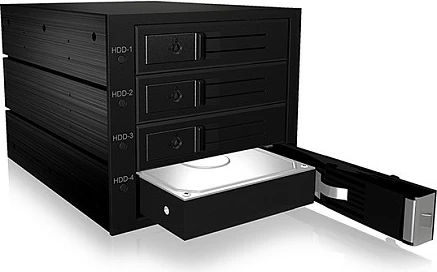 Backplane ICY BOX, 4x 3.5" HDD Hot-Swap, SAS/SATA 12 Gbit/s, Mini SAS HD, e zezë