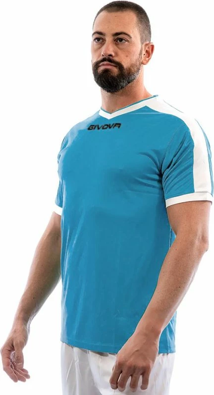 Fanellë futbolli për meshkuj Givova, blu me të bardhë [Madhësia: XS]