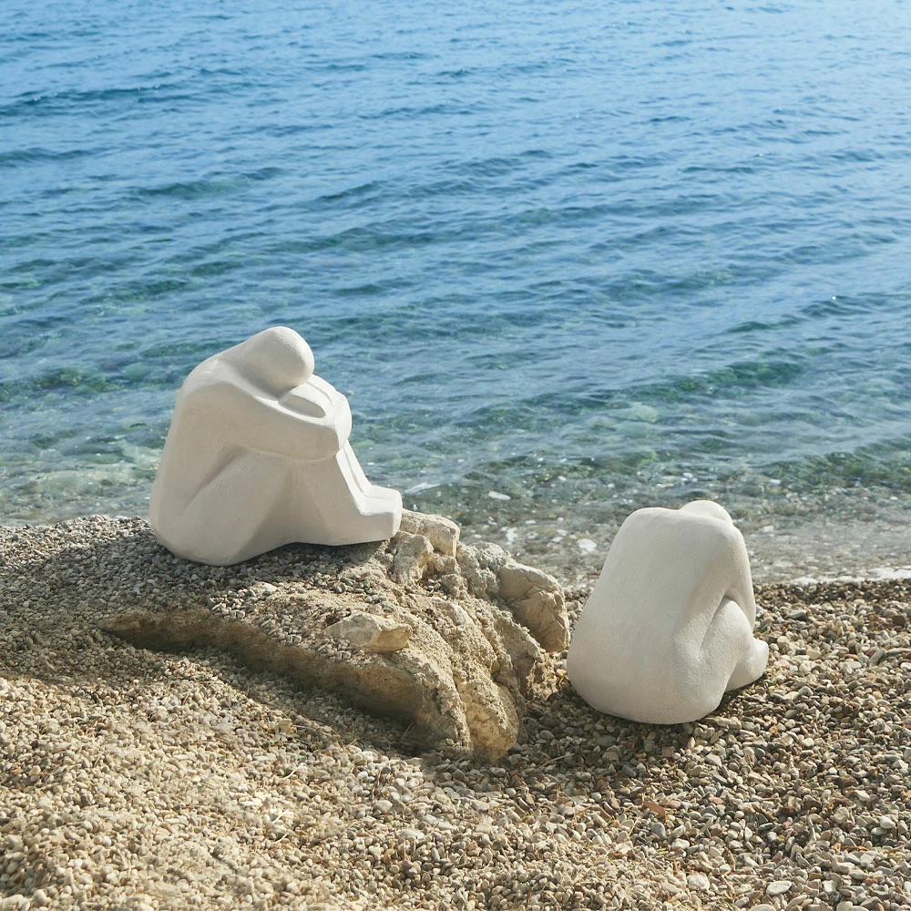 Figurë dekorative Everly, polirezine, e bardhë, 44x28x35cm