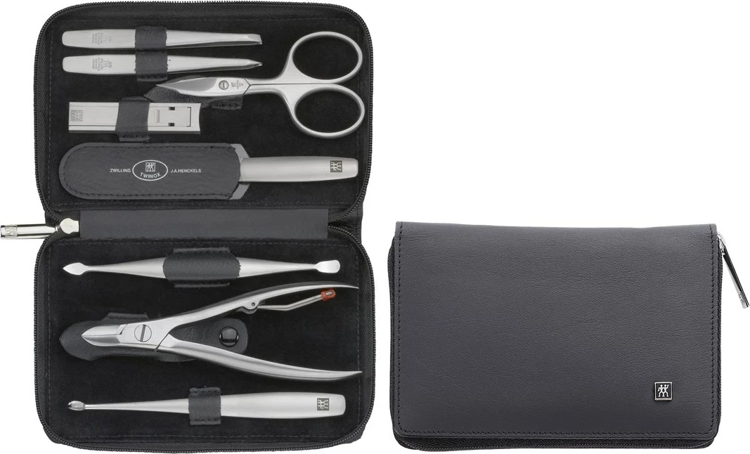 Set udhëtimi Zwilling Twinox, 8 pjesë, Lëkurë e zezë