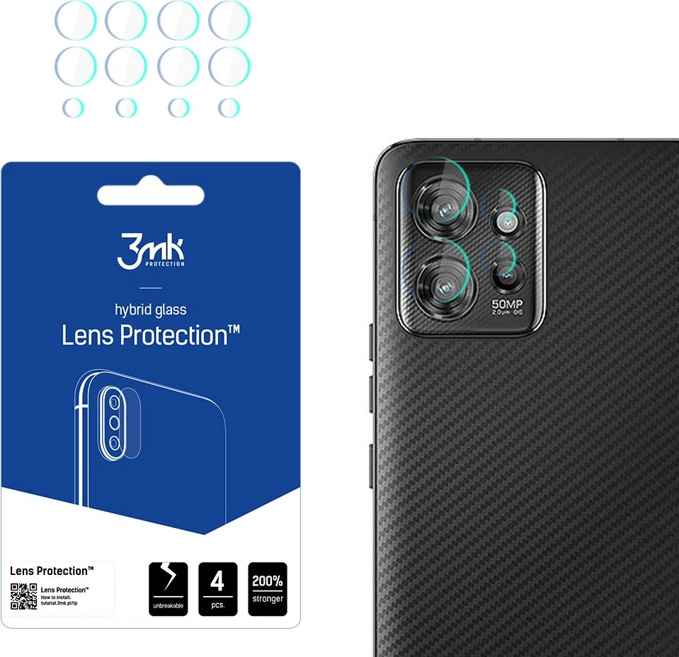 Mbrojtës xhami për kamerë 3mk Protection Lens Protection për Motorola ThinkPhone, 4 copë