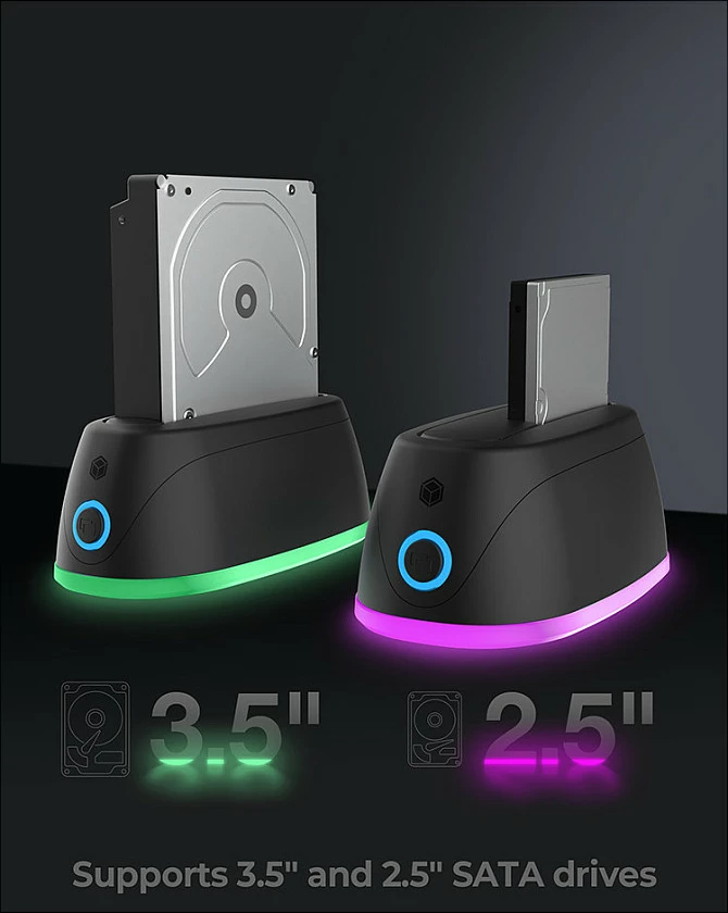 Docking station ICY BOX IB-1124L-C3, HDD, SSD, USB 3.2 Gen 1, e zezë