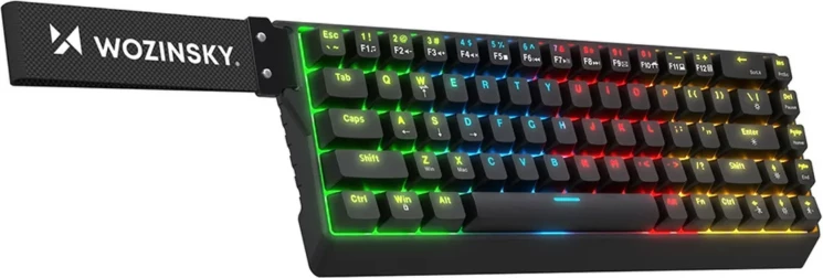 Tastierë mekanike gaming, Wozinsky WKGP-1165, 68 tasta, RGB me 17 efekte, USB-A, QWERTY, e zezë