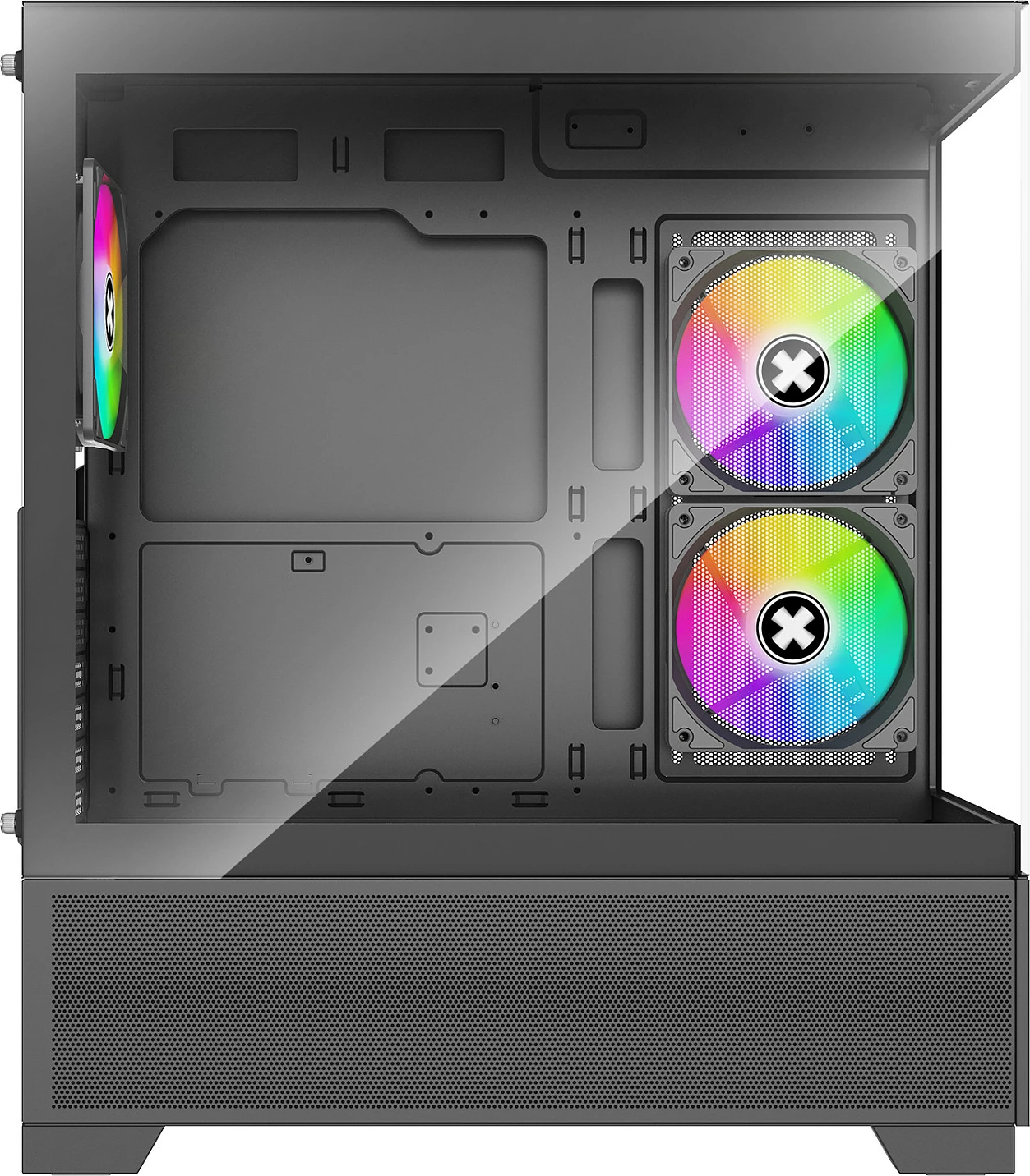 Kasë Xilence Beam XG172, Midi Tower, tempered glass, RGB, e zezë