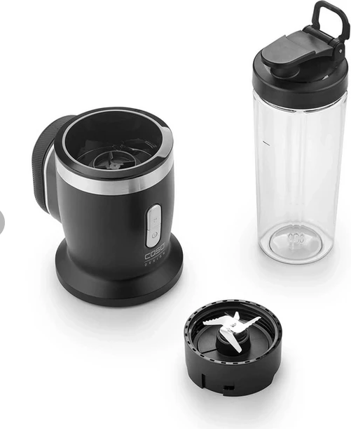 Blender wireless CASO Click & Blend 3622 240W, shishe Tritan 500ml BPA-free, 14,000 rpm, USB-C, bateri Li-ion e heqshme, zi mat/inoks, set me kabllo + kapak to-go