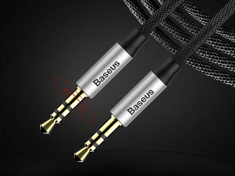 Kabllo AUX Baseus Yiven M30 CAM30-CS1 2x Jack 3.5mm 1.5m e zezë