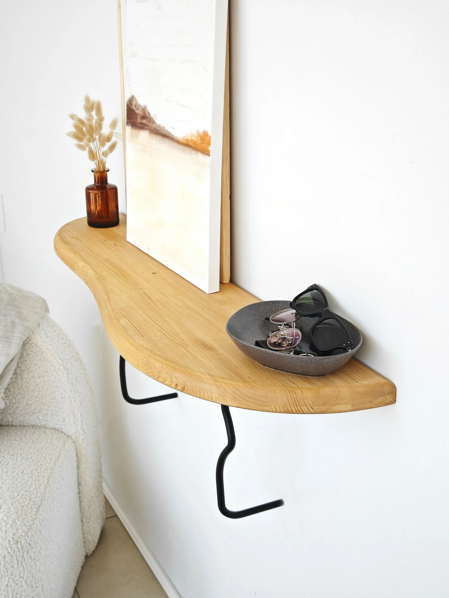 Raft muri Skye Decor, ngjyrë e zezë dhe lis
