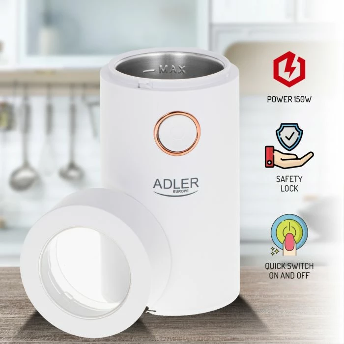 Mulli kafeje Adler AD4446WG 150W 75g, i bardhë