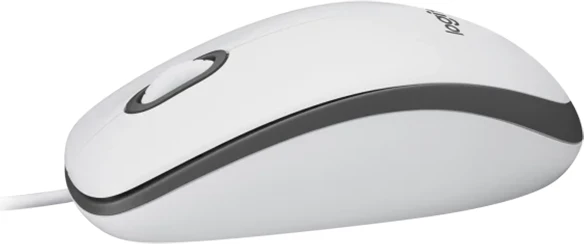 Maus Logitech M100 me kabllo USB 1000 dpi, i bardhë