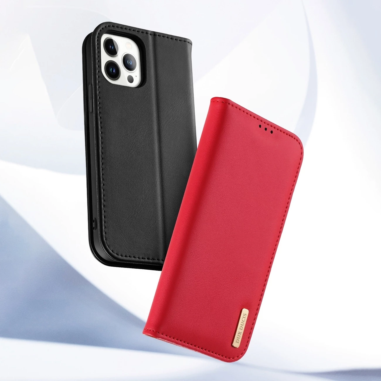 Mbështjellës Dux Ducis Hivo për iPhone 14 Pro, lëkurë natyrale, kafe