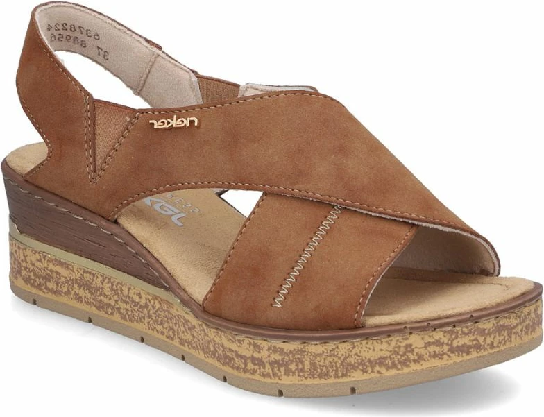 Sandale platforme femra Rieker 63782-24, kafe
