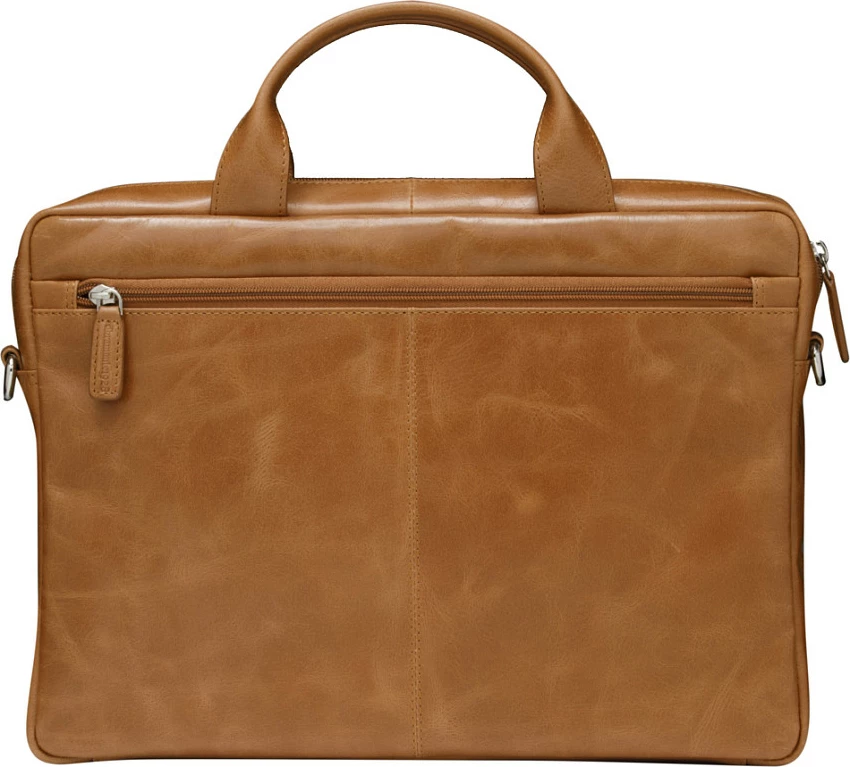 Çantë laptopi dbramante1928 Nordborg 15", lëkurë full-grain, rrip supe i heqshëm, Tan