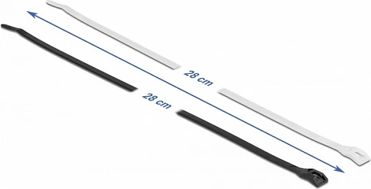 Lidhëse kabllosh DeLOCK 280 x 4.6 mm, 100 copë, poliamid, V2, të zeza/të tejdukshme