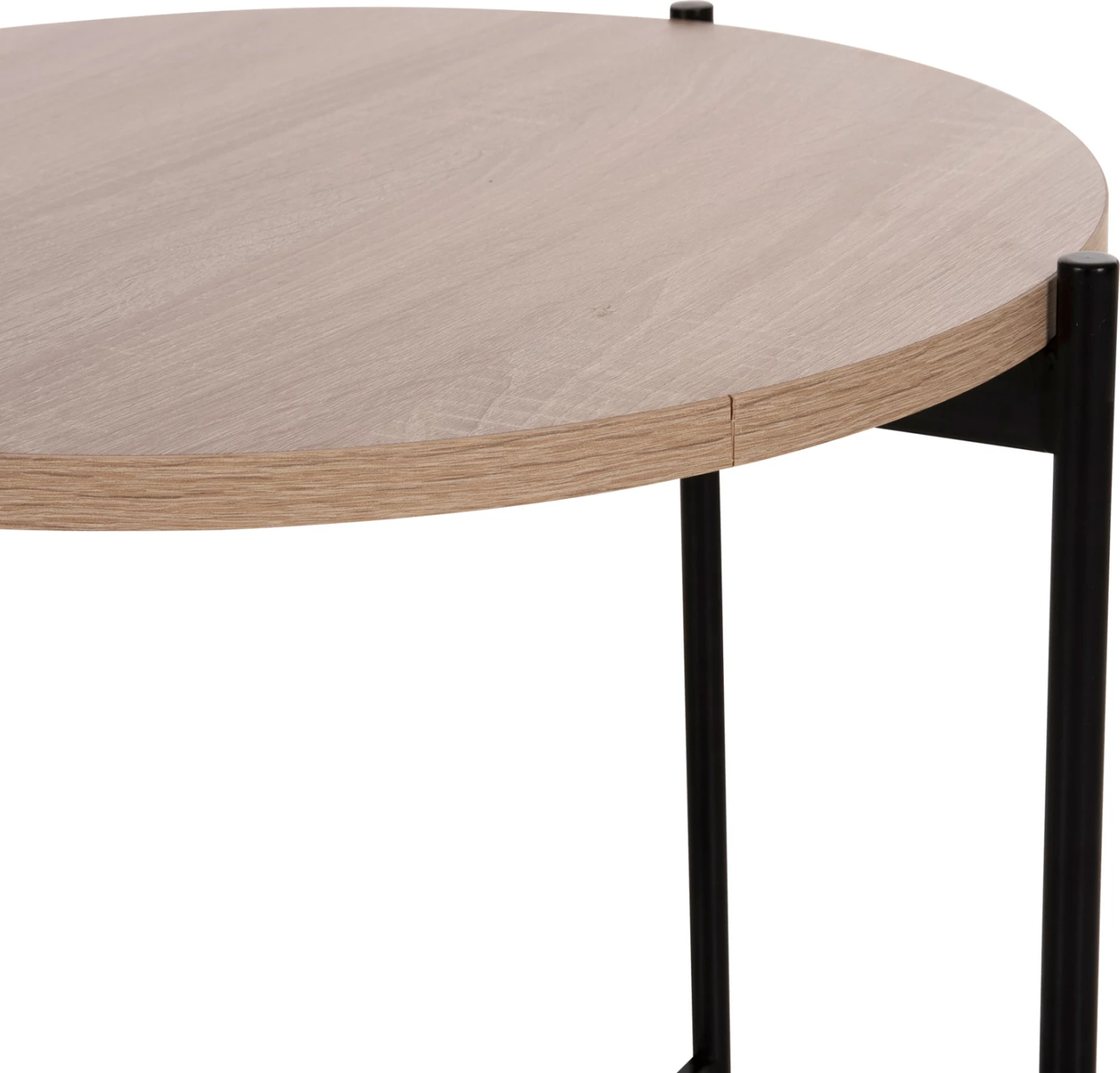 Tavolinë anësore FH9589.03 MDF SONOMA-Bazë metalike e zezë Φ50x55Hcm